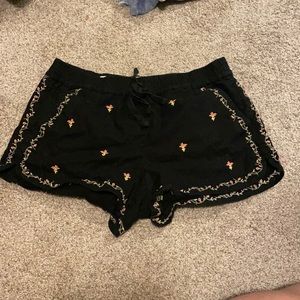Loft black floral shorts